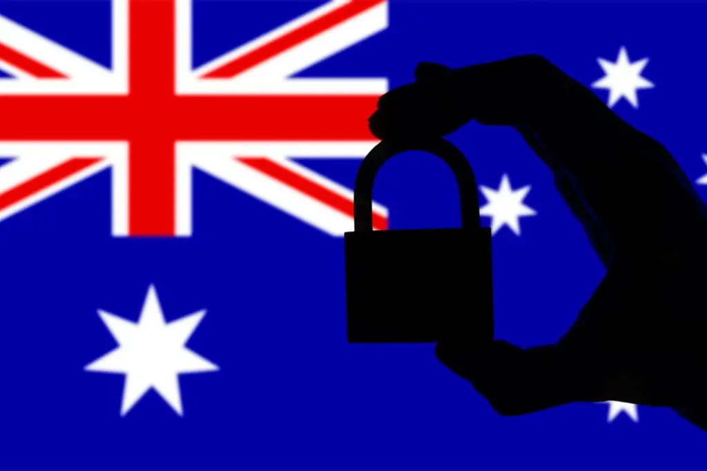 Your Ultimate AI Partner for Tailored Solutions in Australia 3 Hand holding a padlock in front of the Australian flag, symbolising data security and compliance with Australian regulations.